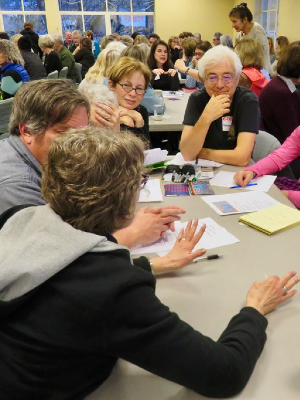 A group of people at a meeting